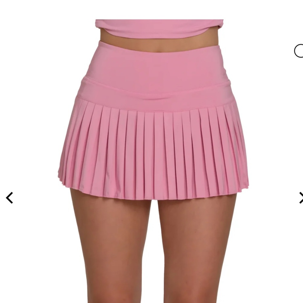 Pink Gold Hinge Pleated Skirt
